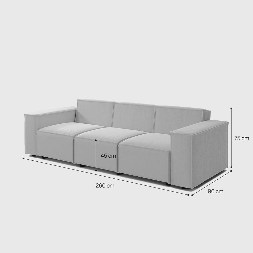 Lounge 3-Seater Straight Sofa