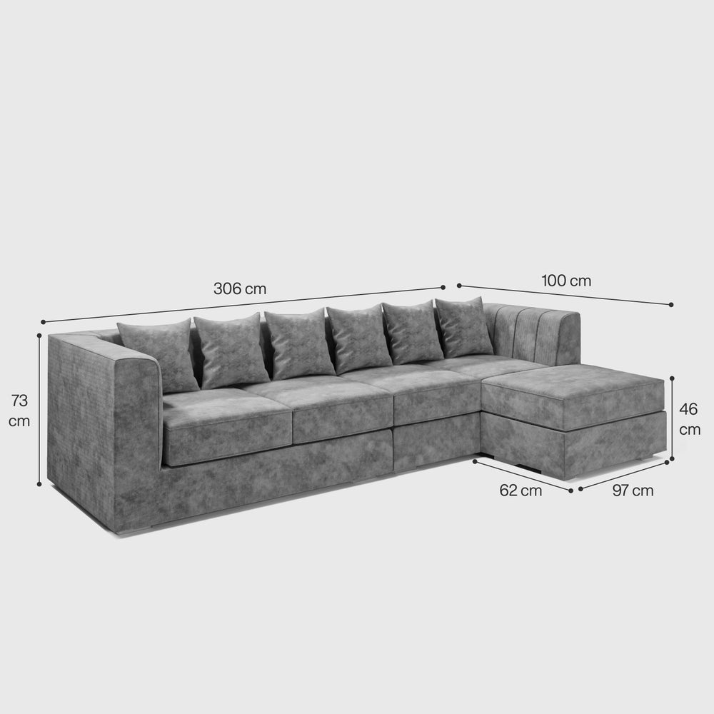 أريكة جراند لوكس الزاوية بخمس مقاعد